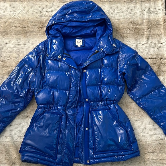 Luxury Hooded Puffer Down Coat w. Adjustable Waistband - Picture 2 of 2